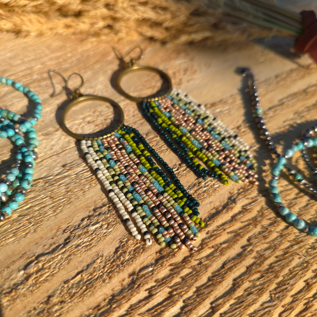 Rainbow Trout Fringe Earrings