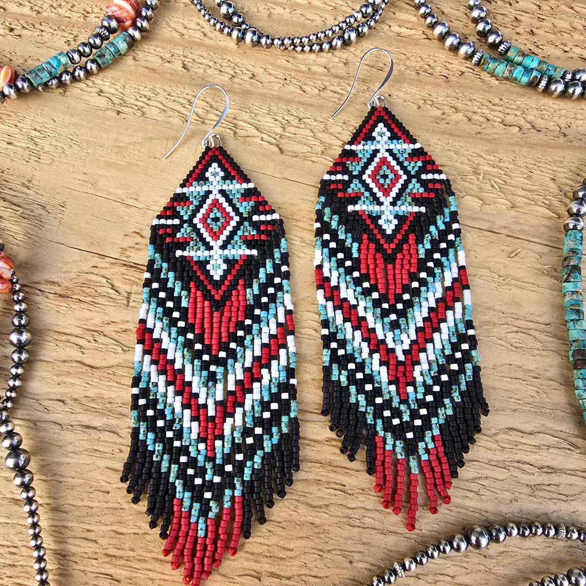 Large Diamond Fringe Earrings