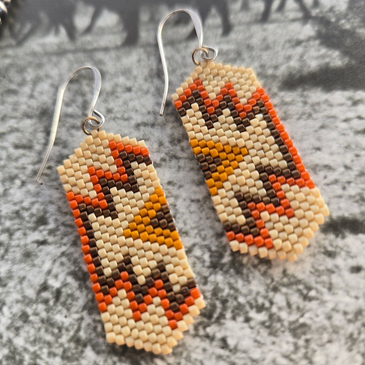 Fall Colors Brick Stitch Earrings