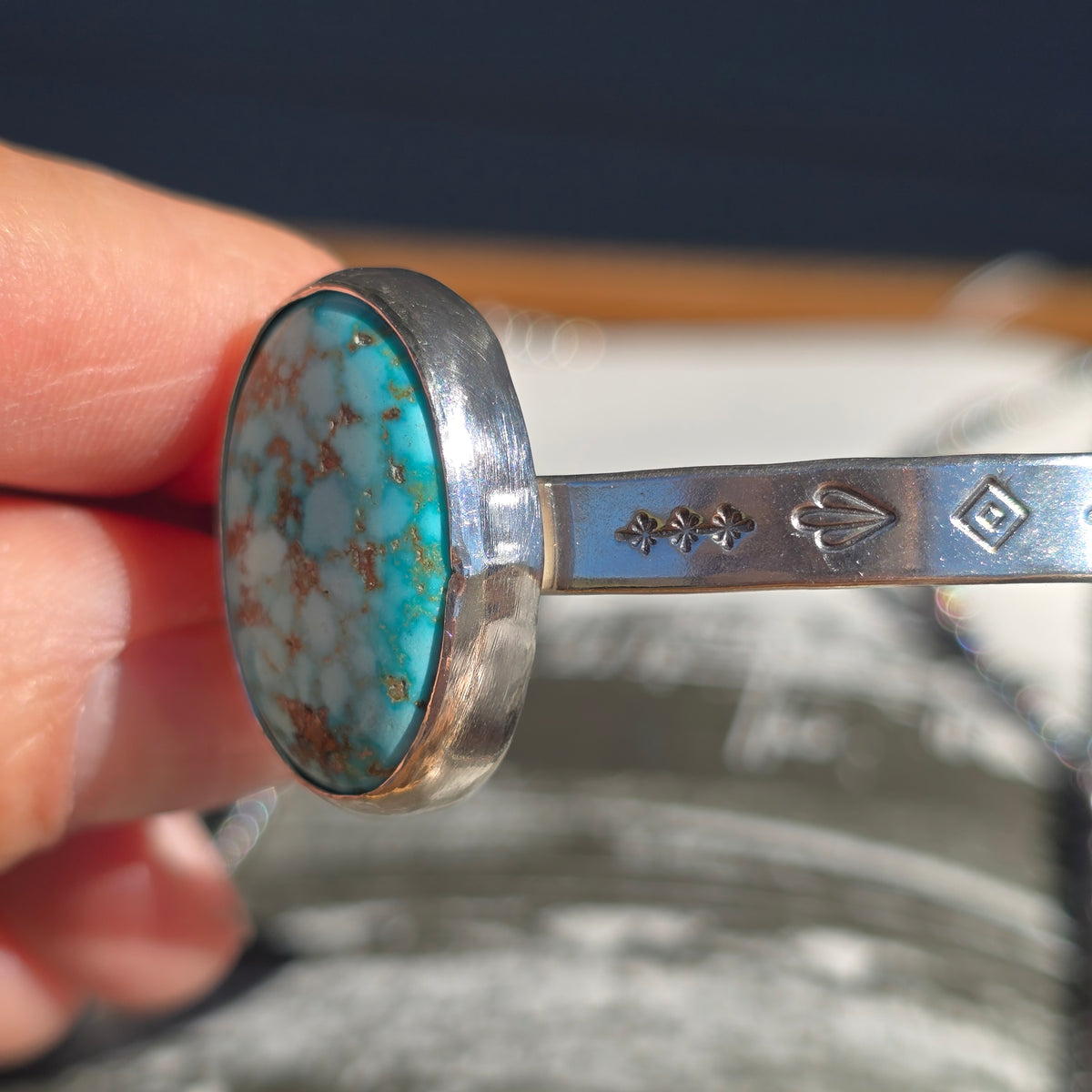 Turquoise Mountain Stamped Cuff