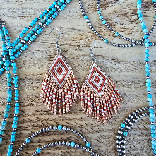 Mini Fringe Earrings "Golden Hour"