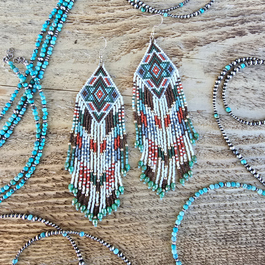 Diamond Fringe Earrings "Rosewood"