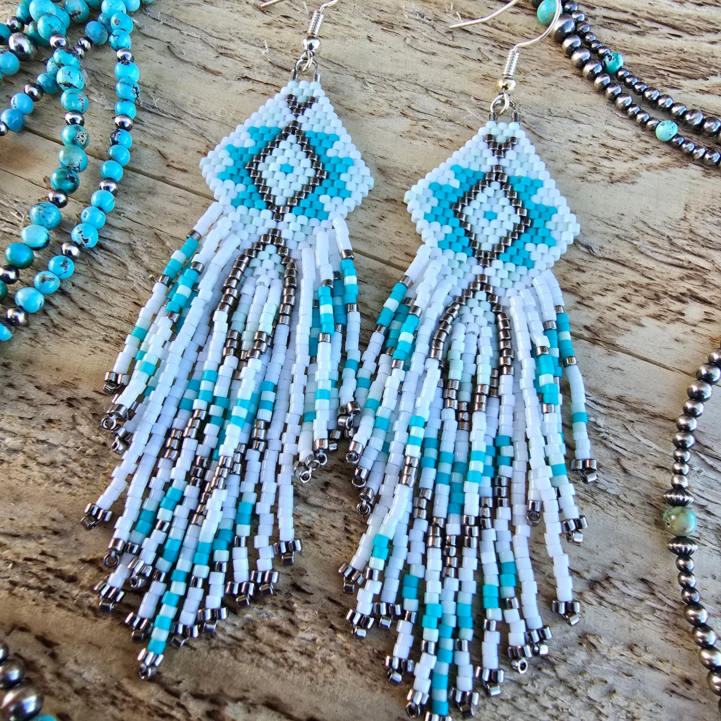 Fringe Earrings "Turquoise Pop"