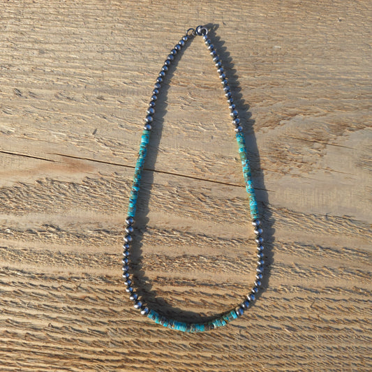 Turquoise and Navajo Pearl Necklace