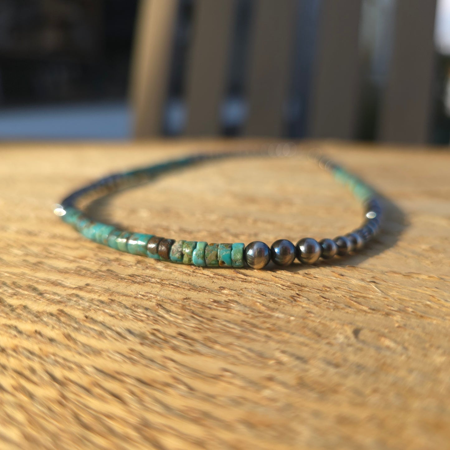 Turquoise and Navajo Pearl Necklace