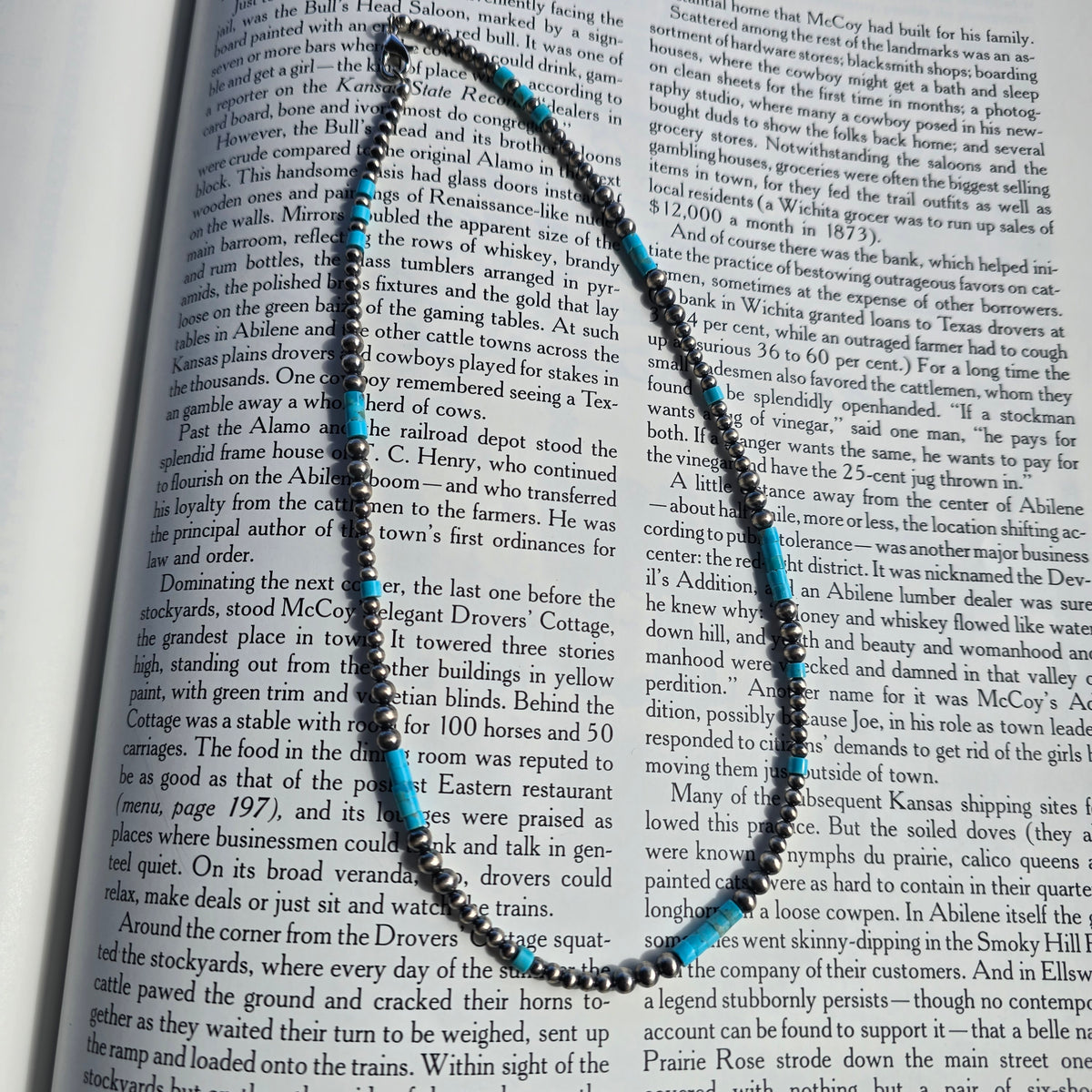 Navajo Pearl and Sleeping Beauty Turquoise Necklace (16")