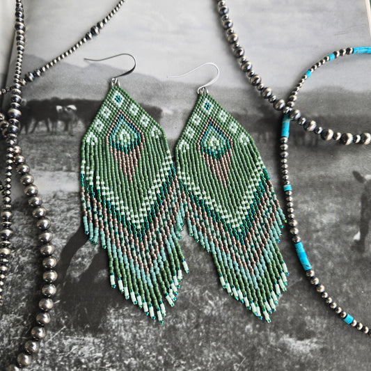Large Fringe Earrings - "Verde Valley"