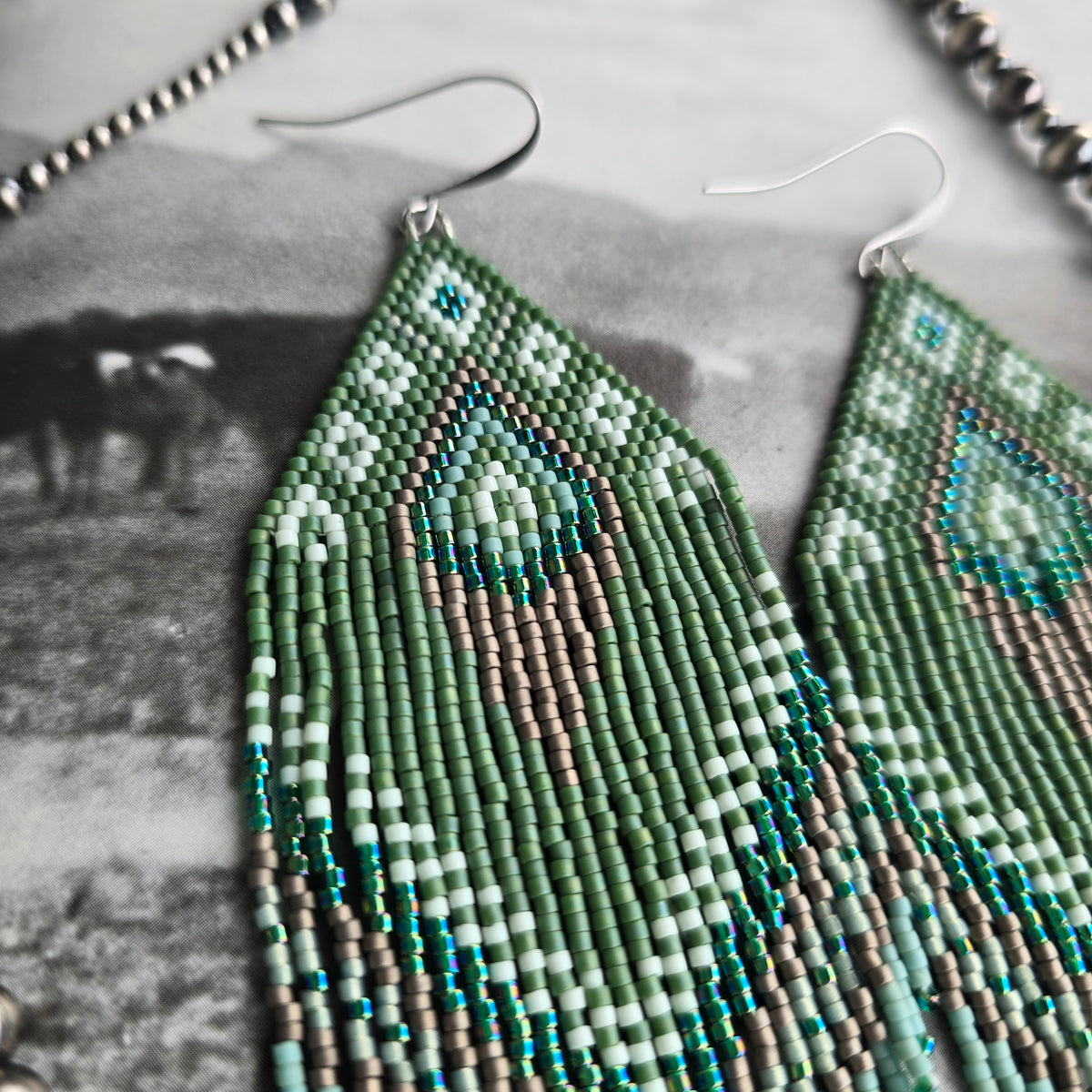 Large Fringe Earrings - "Verde Valley"