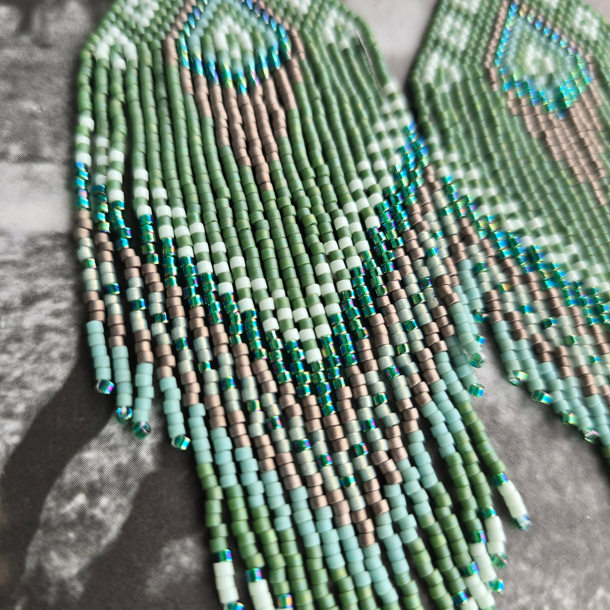 Large Fringe Earrings - "Verde Valley"
