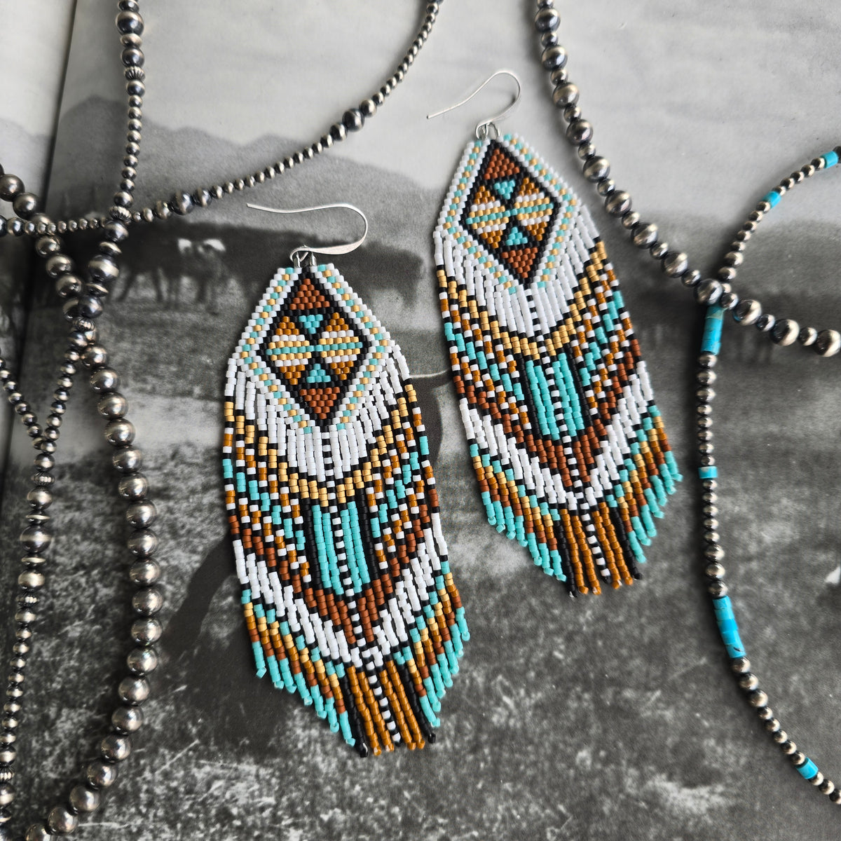 Large Fringe Earrings - "Canyon Horizon"