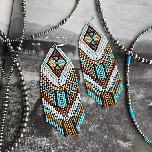 Large Fringe Earrings - "Canyon Horizon"