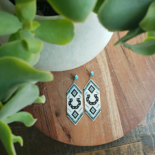 Thick Cinch Beaded Earrings "Horse Girl"