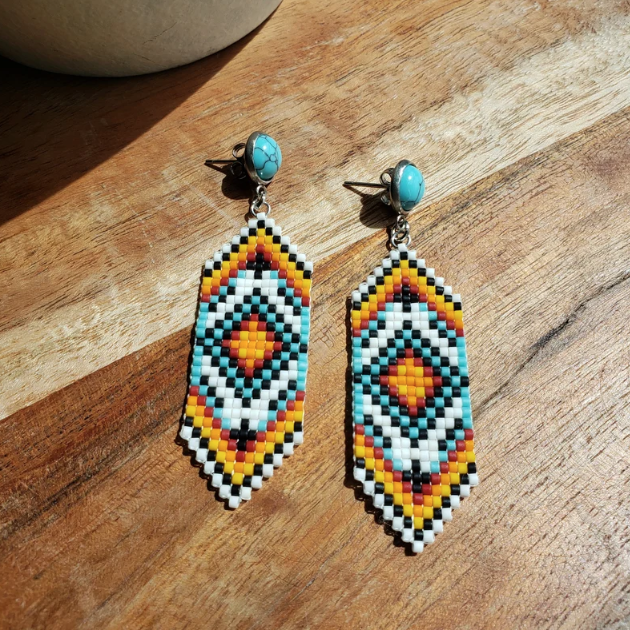 Mini Cinch Beaded Earrings "Native"