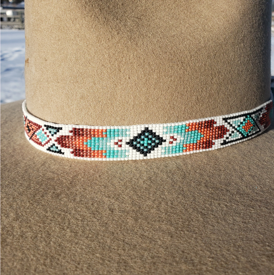 Hatband - Southwestern Aztec Hand Beaded