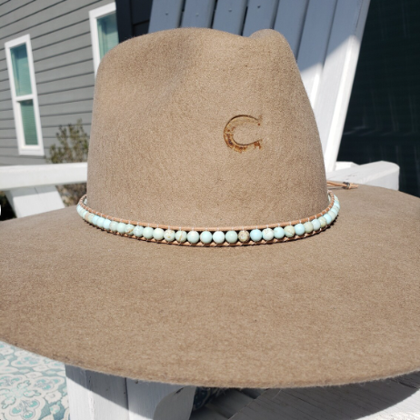 Hatband - Leather Wrap Robin's Egg