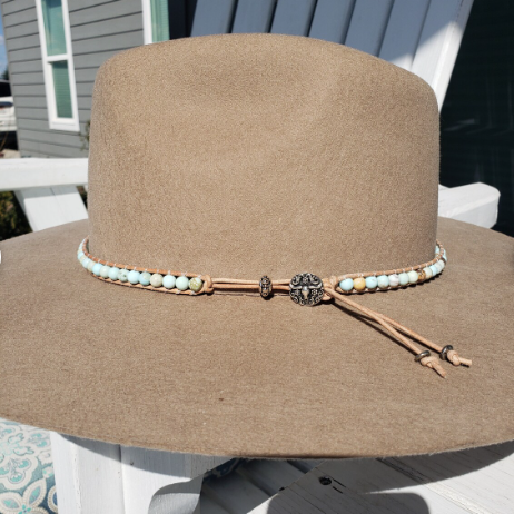 Hatband - Leather Wrap Robin's Egg