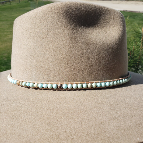 Hatband - Leather Wrap Robin's Egg