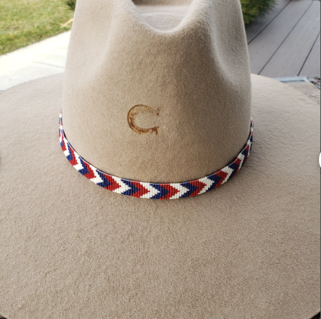 Hatband - Red, White and Blue Chevron