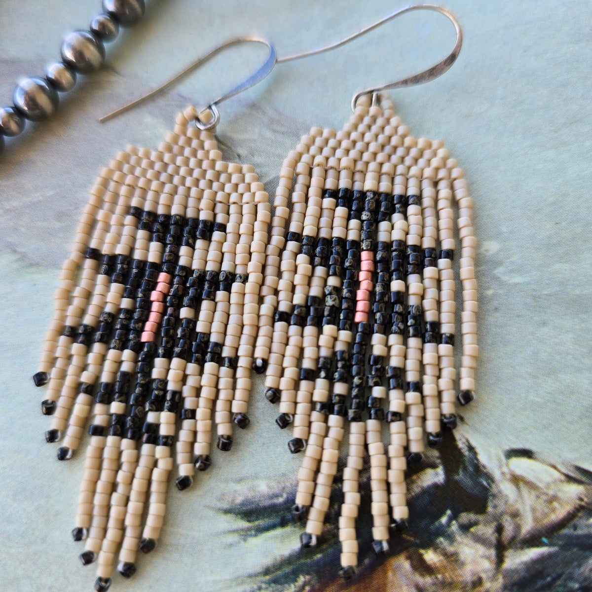 Mini Fringe Earrings "Desert Rose"