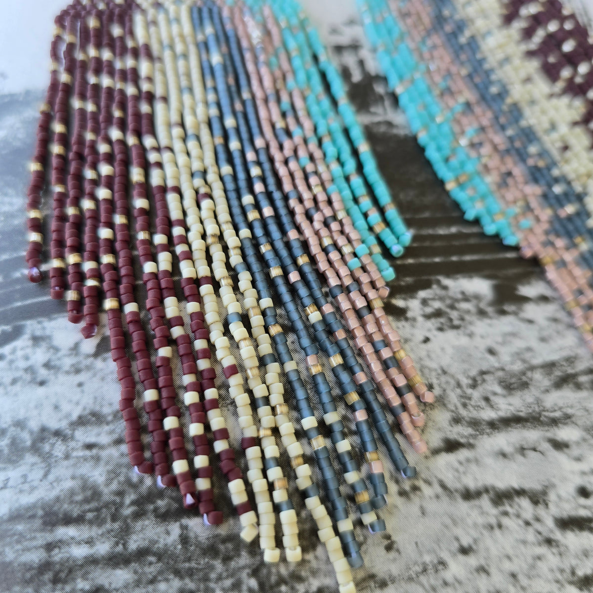 Large Fringe Earrings - "Trout"