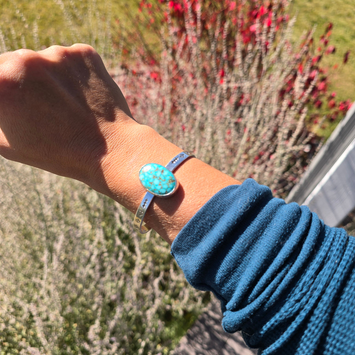 Turquoise Mountain Stamped Cuff