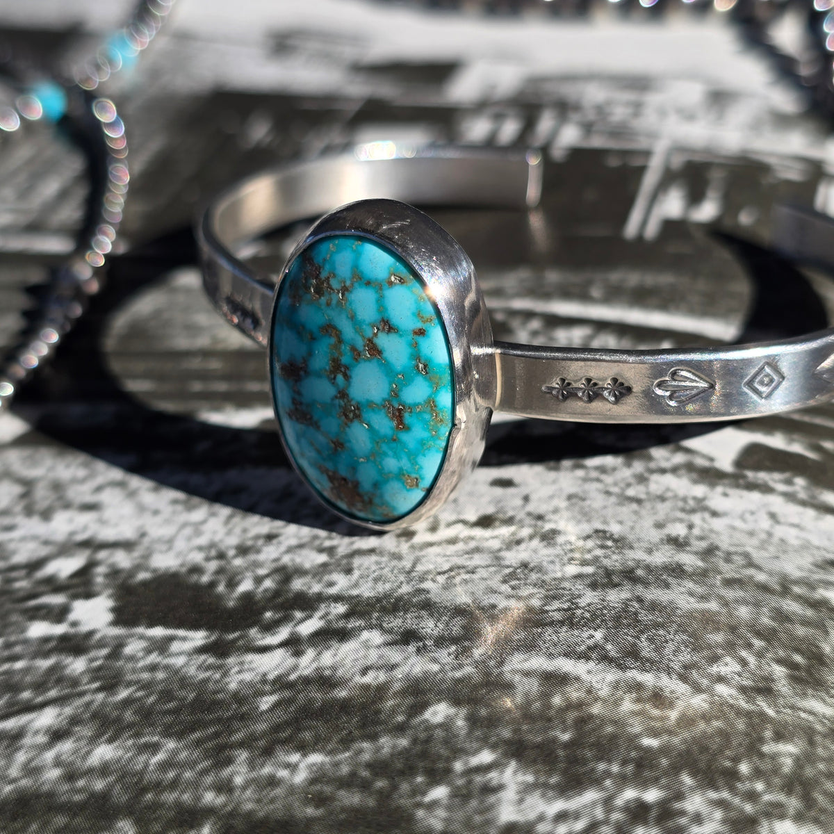 Turquoise Mountain Stamped Cuff