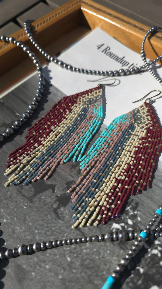 Large Fringe Earrings - "Trout"
