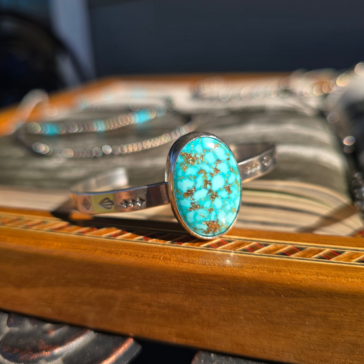 Turquoise Mountain Stamped Cuff