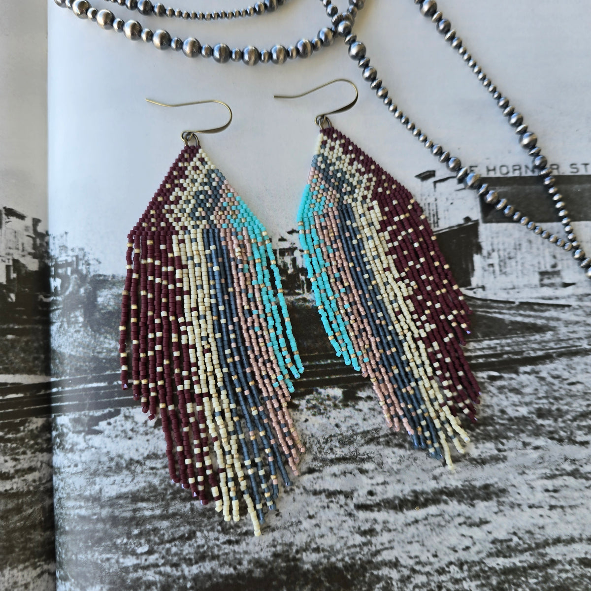 Large Fringe Earrings - "Trout"